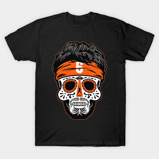 Baker Mayfield Sugar Skull T-Shirt by Chunta_Design